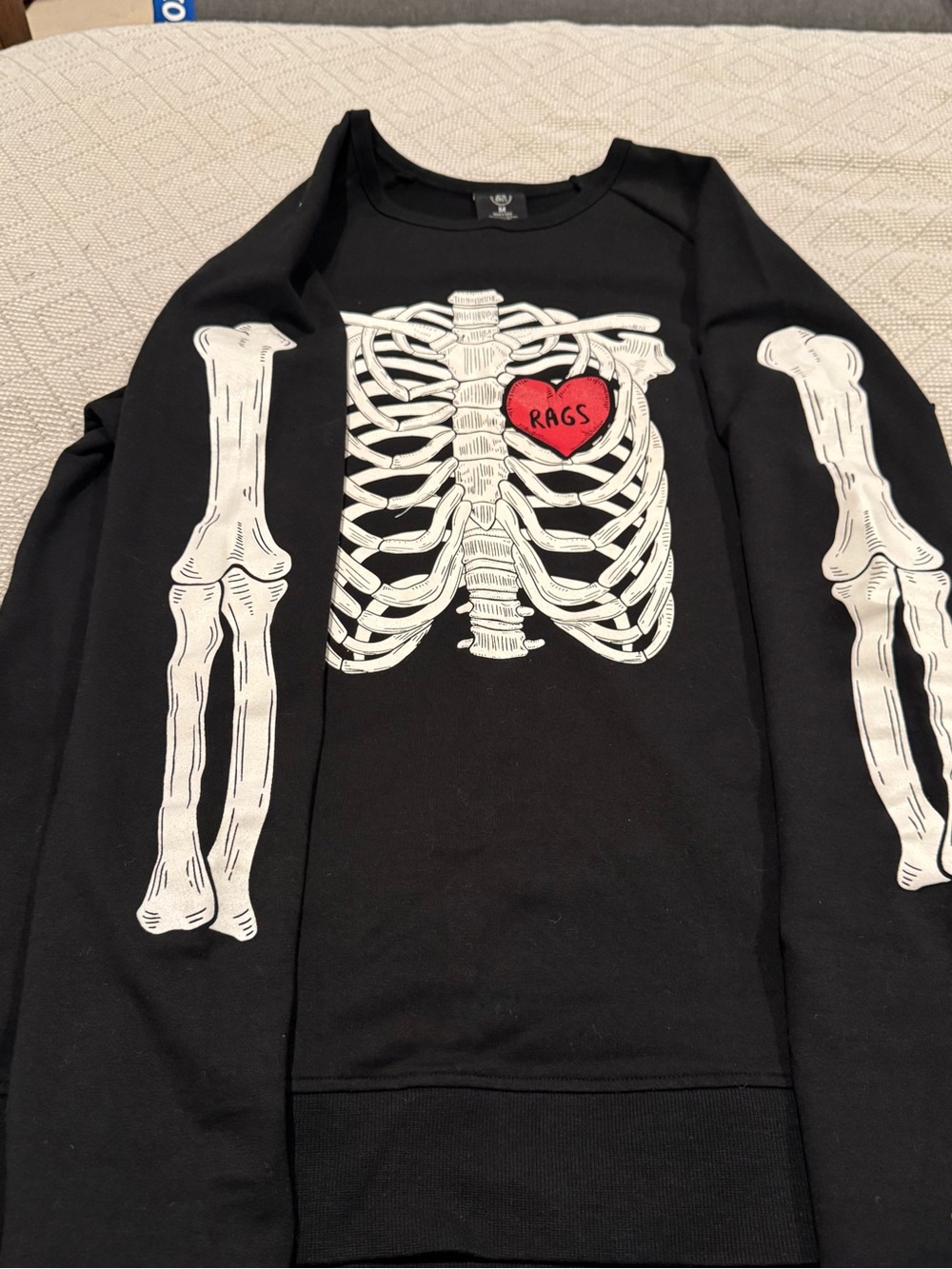 Glow in the dark Black Skeleton Crewneck Sweatshirt